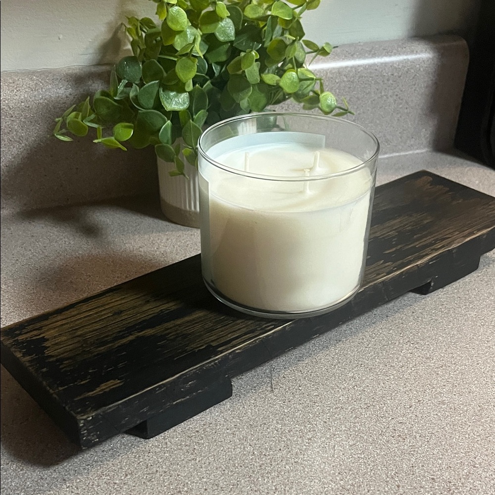 Distressed Wooden Riser Rustic Farmhouse Tray Handcrafted Decor Distressed Black - Picture 3 of 9